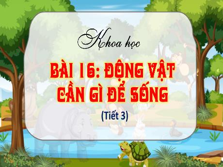 Bài giảng Khoa học 4 - Bài 16: Động vật cần gì để sống (Tiết 3) - Đậu Thị Hương