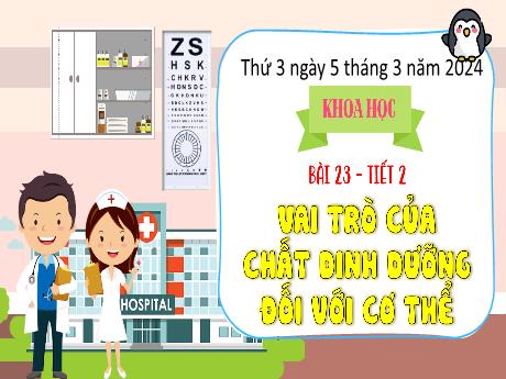 Bài giảng Khoa học 4 - Bài 23: Vai trò của chất dinh dưỡng đối với cơ thể (Tiết 2) - Năm học 2023-2024 - Đậu Thị Hương