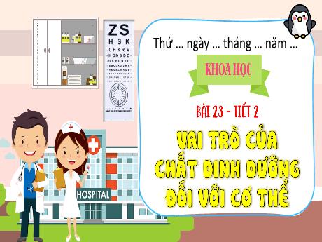 Bài giảng Khoa học 4 - Bài 23: Vai trò của chất dinh dưỡng đối với cơ thể - Đặng Thái Lê Na