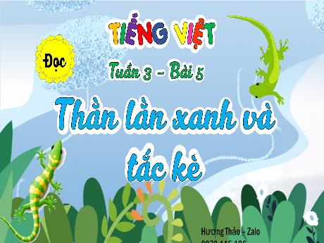 Bài giảng Tiếng Việt 3 (Tập đọc) - Bài 5: Thằn lằn xanh và tắc kè - Phan Thị Thảo