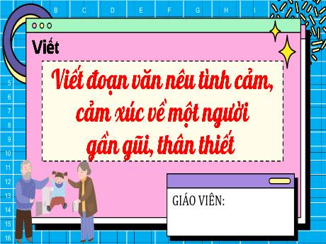 Bài giảng Tiếng Việt 4 - Bài: Viết đoạn văn nêu tình cảm, cảm xúc về một người gần gũi, thân thiết - Đậu Thị Hương
