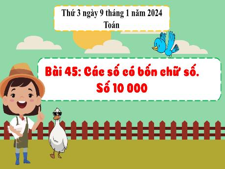 Bài giảng Toán 3 - Bài 45: Các số có bốn chữ số. Số 10000 (Tiết 1) - Năm học 2023-2024 - Phan Thái Châu Anh
