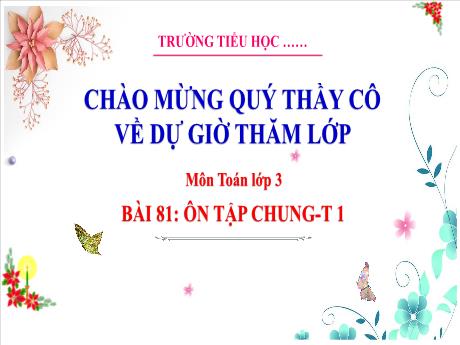 Bài giảng Toán 3 - Bài 81: Ôn tập chung (Tiết 1) - Phan Thị Thảo
