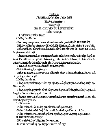 Kế hoạch bài dạy Khối 4 - Tuần 34 - Năm học 2023-2024 - Đậu Thị Hương