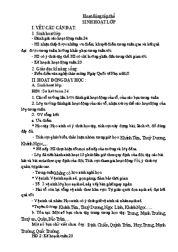 Kế hoạch bài dạy Khối 5 - Tuần 25 - Năm học 2023-2024 - Đặng Thái Lê Na