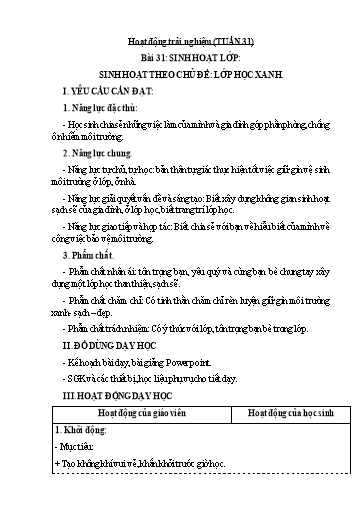 Kế hoạch bài dạy Lớp 3 - Tuần 32 - Năm học 2023-2024 - Phan Thái Châu Anh