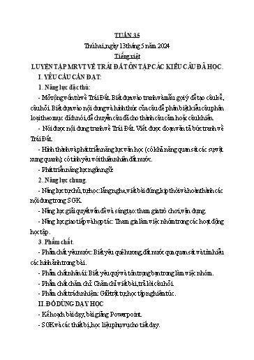 Kế hoạch bài dạy Lớp 3 - Tuần 35 - Năm học 2023-2024 - Phan Thị Thảo
