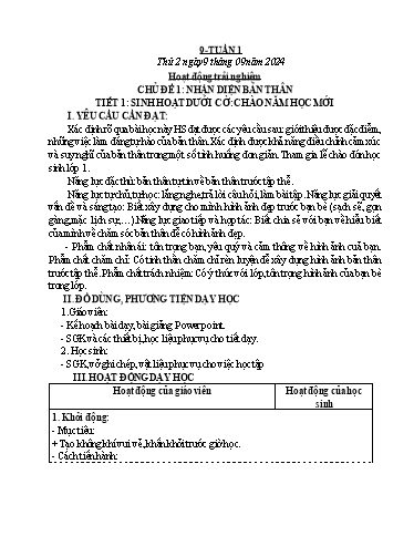 Kế hoạch bài dạy Lớp 4 - Tuần 1 - Năm học 2024-2025 - Phan Thái Châu Anh