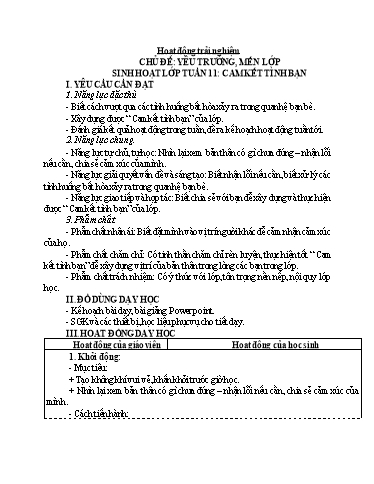 Kế hoạch bài dạy Lớp 4 - Tuần 12 - Năm học 2023-2024 - Trịnh Thị Quyên
