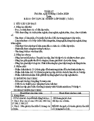 Kế hoạch bài dạy Lớp 4 - Tuần 17 - Năm học 2024-2025 - Đặng Thái Lê Na