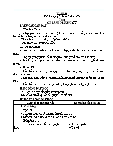Kế hoạch bài dạy Lớp 4 - Tuần 18 - Năm học 2023-2024 - Trịnh Thị Quyên