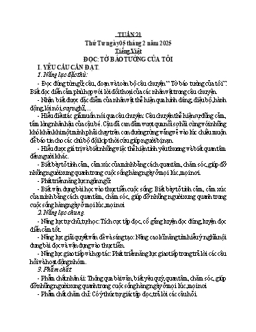 Kế hoạch bài dạy Lớp 4 - Tuần 21 - Năm học 2024-2025 - Đặng Thái Lê Na