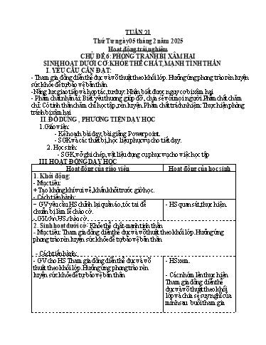 Kế hoạch bài dạy Lớp 4 - Tuần 21 - Năm học 2024-2025 - Lương Phương Trang
