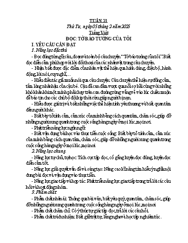 Kế hoạch bài dạy Lớp 4 - Tuần 21 - Năm học 2024-2025 - Trịnh Thị Quyên