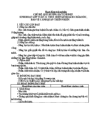 Kế hoạch bài dạy Lớp 4 - Tuần 32 - Năm học 2023-2024 - Đậu Thị Hương