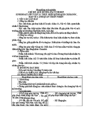 Kế hoạch bài dạy Lớp 4 - Tuần 32 - Năm học 2023-2024 - Trịnh Thị Quyên