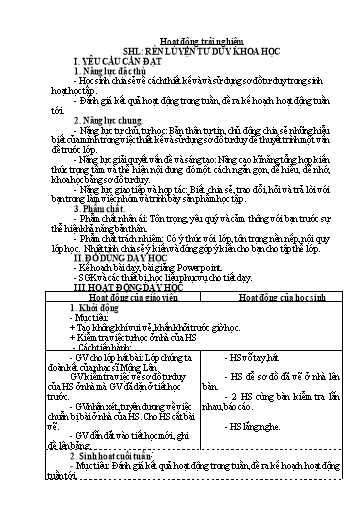 Kế hoạch bài dạy Lớp 4 - Tuần 7 - Năm học 2024-2025 - Trịnh Thị Quyên