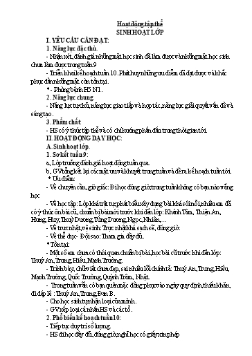 Kế hoạch bài dạy Lớp 5 - Tuần 10 - Năm học 2023-2024 - Đặng Thái Lê Na