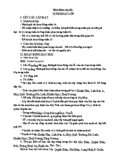 Kế hoạch bài dạy Lớp 5 - Tuần 15 - Năm học 2023-2024 - Đặng Thái Lê Na