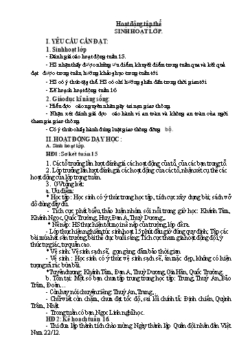 Kế hoạch bài dạy Lớp 5 - Tuần 16 - Năm học 2023-2024 - Đặng Thái Lê Na