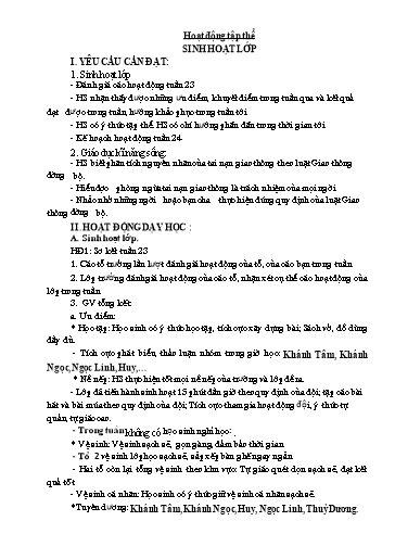Kế hoạch bài dạy Lớp 5 - Tuần 24 - Năm học 2023-2024 - Đặng Thái Lê Na