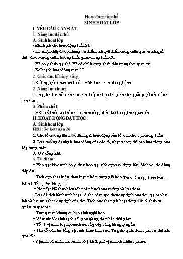 Kế hoạch bài dạy Lớp 5 - Tuần 27 - Năm học 2024-2025 - Đặng Thái Lê Na