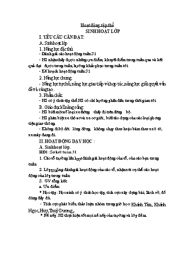 Kế hoạch bài dạy Lớp 5 - Tuần 32 - Năm học 2023-2024 - Đặng Thái Lê Na