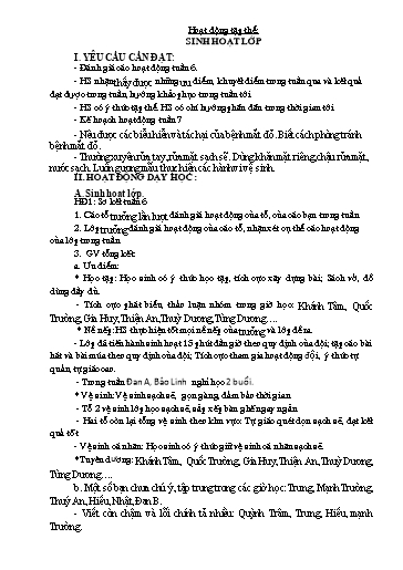 Kế hoạch bài dạy Lớp 5 - Tuần 7 - Năm học 2023-2024 - Đặng Thái Lê Na