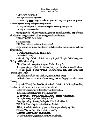 Kế hoạch bài dạy Lớp 5 - Tuần 8 - Năm học 2023-2024 - Đặng Thái Lê Na